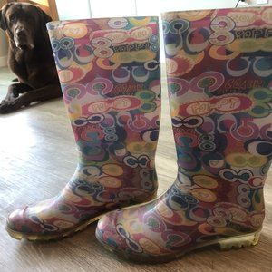 Multicolor Coach rubber rainboots